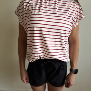 Striped Red and White Women's Top